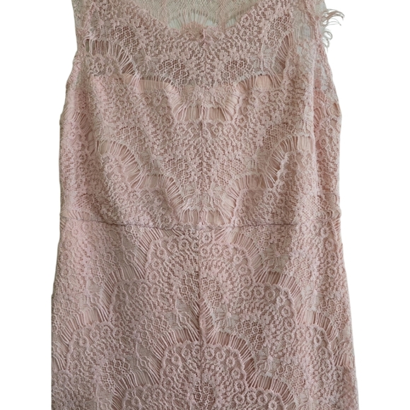 Free People Pale Pink Lace Peekaboo Dress Delicate Romantic Sleeveless XS Resort - Picture 5 of 8